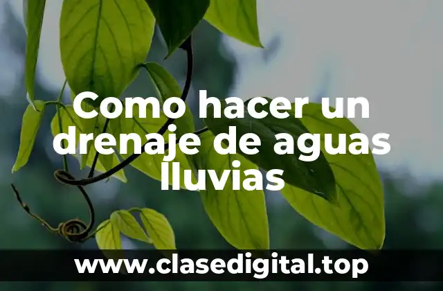 Como hacer un drenaje de aguas lluvias