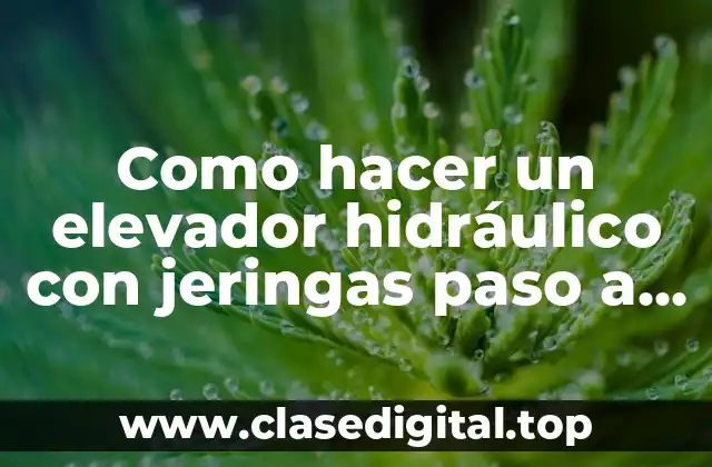 Un elevador hidráulico con jeringas