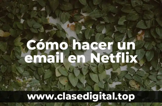 Cómo hacer un email en Netflix