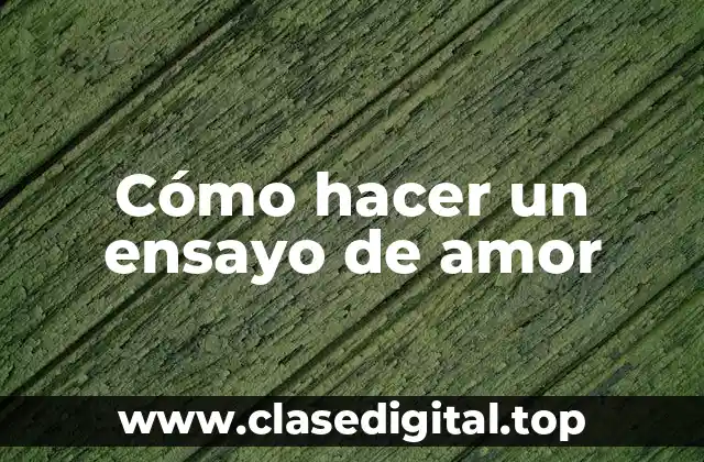 Cómo hacer un ensayo de amor