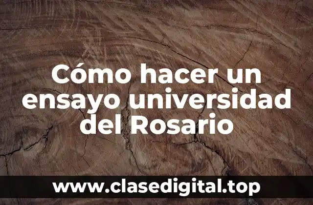 Cómo hacer un ensayo universidad del Rosario