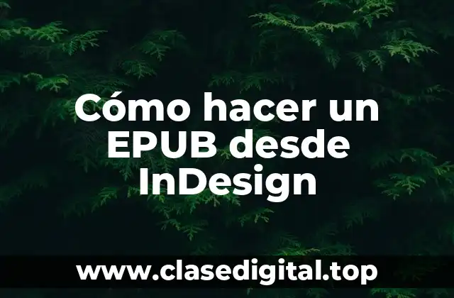 Cómo hacer un EPUB desde InDesign