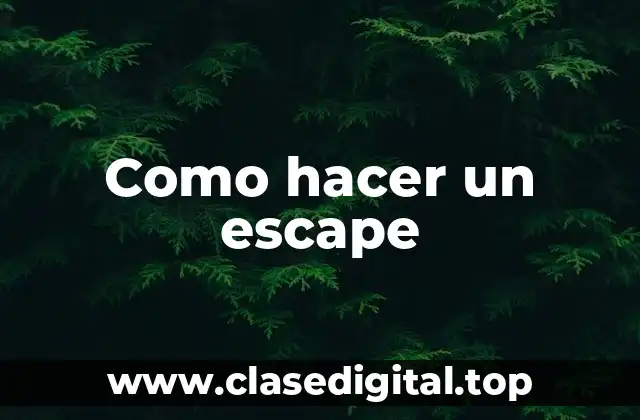Como hacer un escape