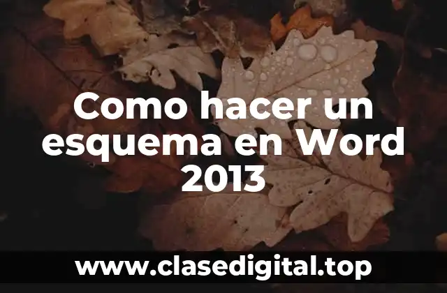 Como hacer un esquema en Word 2013