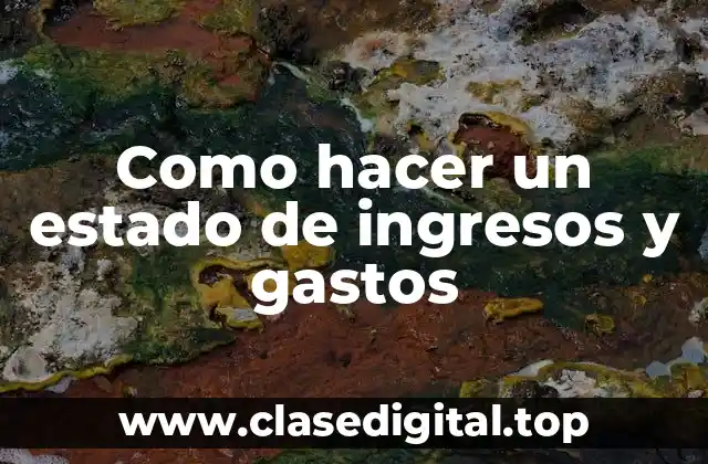 Como hacer un estado de ingresos y gastos