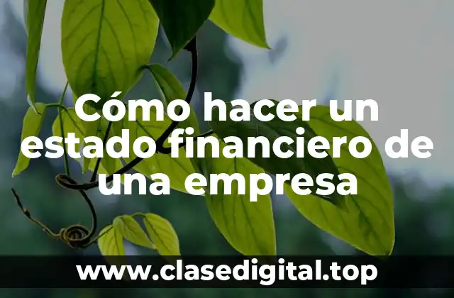 Cómo hacer un estado financiero de una empresa