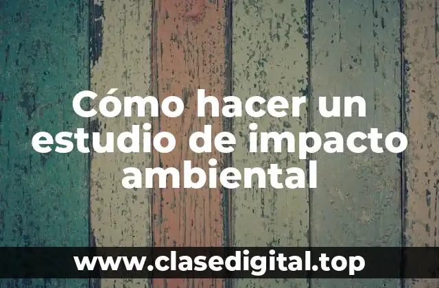 Cómo hacer un estudio de impacto ambiental