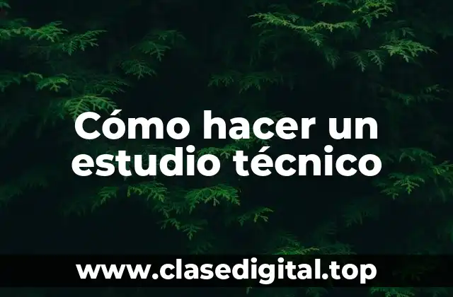 Cómo hacer un estudio técnico