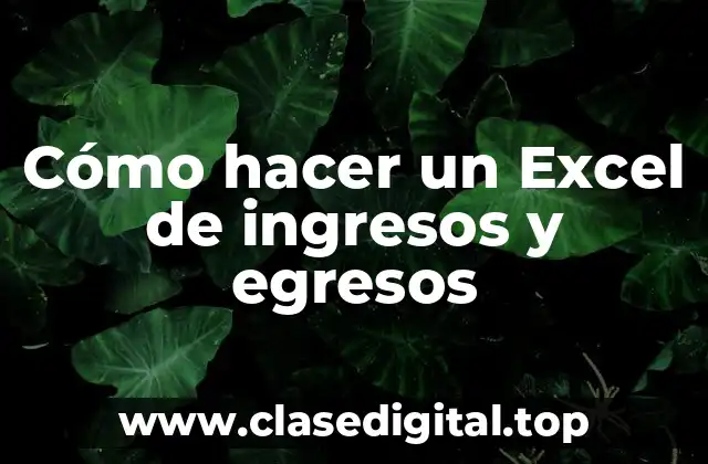 Cómo hacer un Excel de ingresos y egresos