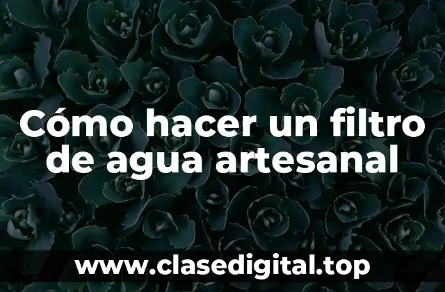 Cómo hacer un filtro de agua artesanal
