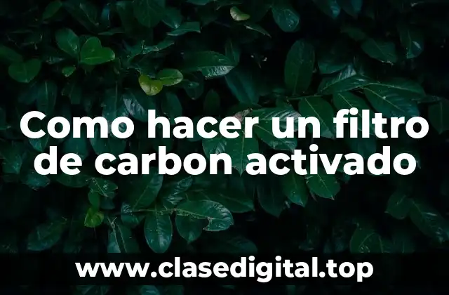 Como hacer un filtro de carbon activado
