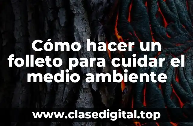 Cómo hacer un folleto para cuidar el medio ambiente