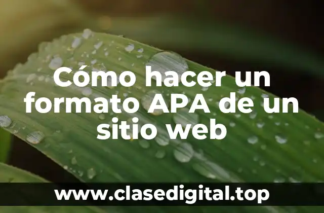 Cómo hacer un formato APA de un sitio web