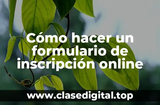 Cómo hacer un formulario de inscripción online