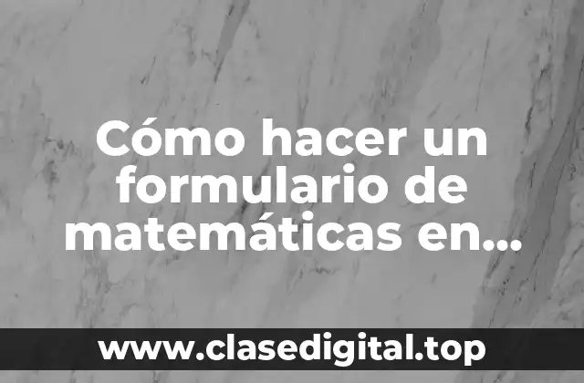 Cómo hacer un formulario de matemáticas en Word