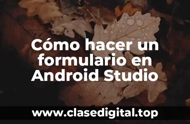 Cómo hacer un formulario en Android Studio