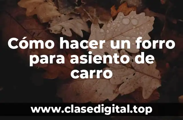 Cómo hacer un forro para asiento de carro