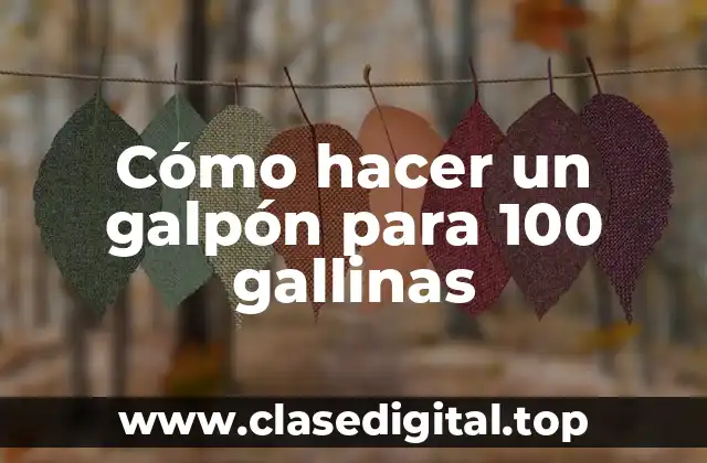 Cómo hacer un galpón para 100 gallinas