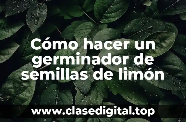 Cómo hacer un germinador de semillas de limón