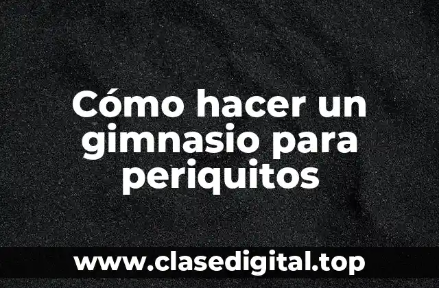 Cómo hacer un gimnasio para periquitos