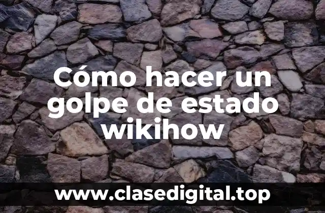 Cómo hacer un golpe de estado wikihow