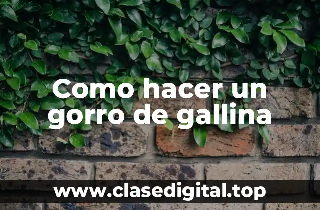 Como hacer un gorro de gallina