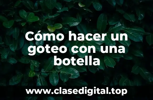 Cómo hacer un goteo con una botella