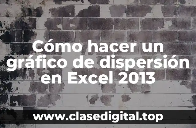 Cómo hacer un gráfico de dispersión en Excel 2013