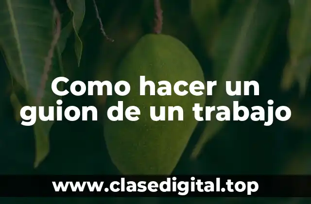 Como hacer un guion de un trabajo