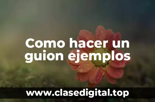 Como hacer un guion ejemplos