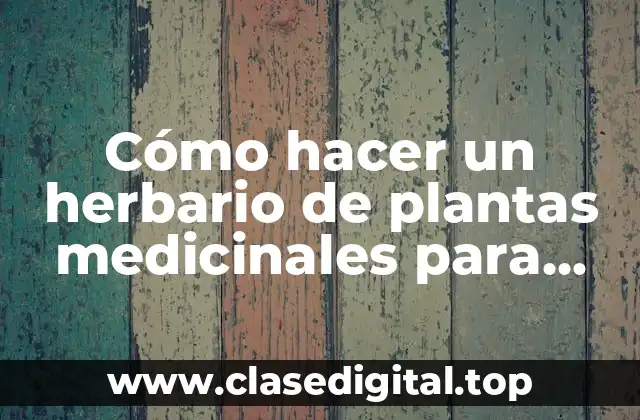 Cómo hacer un herbario de plantas medicinales para secundaria