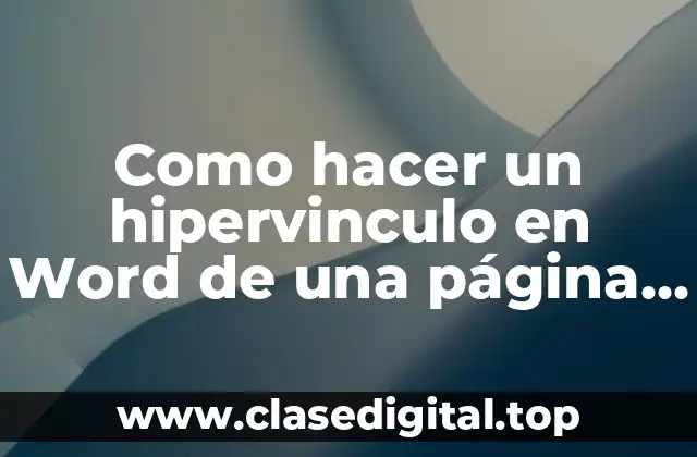 Como hacer un hipervinculo en Word de una página web