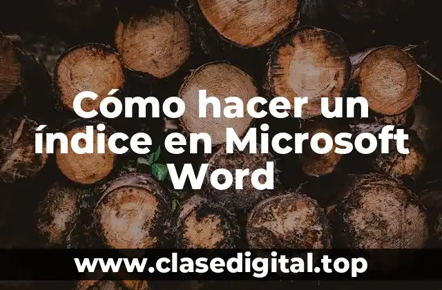 ¿Qué es un índice en Microsoft Word?