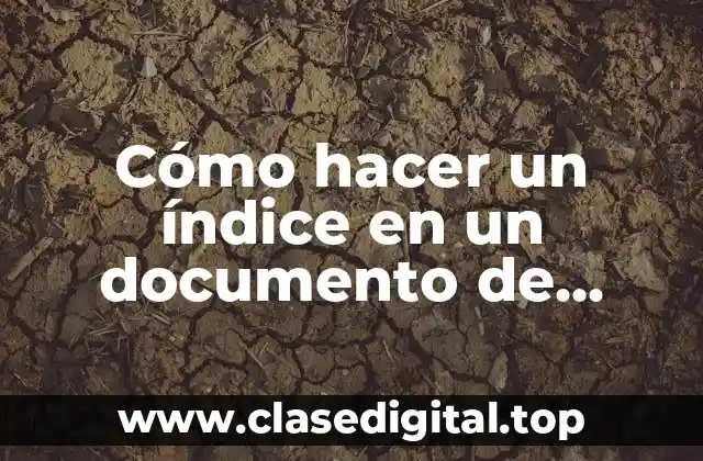 ¿Qué es un índice en un documento de Google Drive?