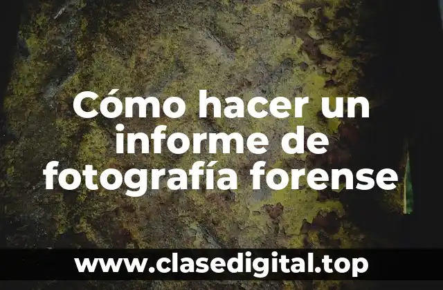 Cómo hacer un informe de fotografía forense