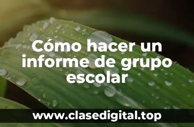 Cómo hacer un informe de grupo escolar
