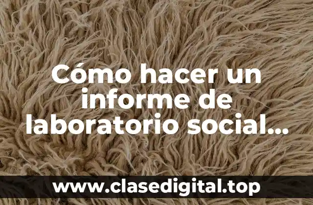 Cómo hacer un informe de laboratorio social Universidad Nacional de Panamá
