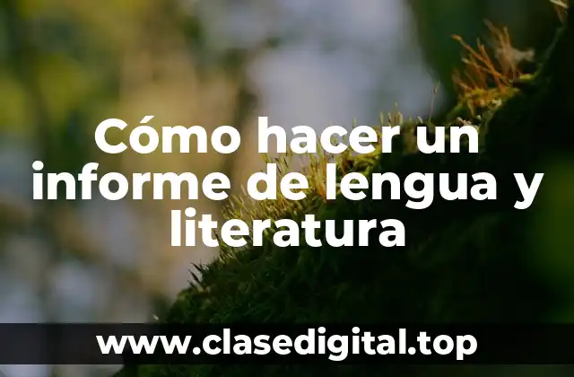 Cómo hacer un informe de lengua y literatura