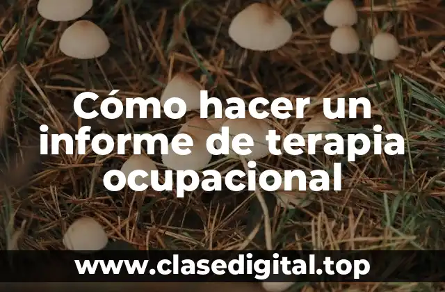 ¿Qué es un informe de terapia ocupacional y para qué sirve?