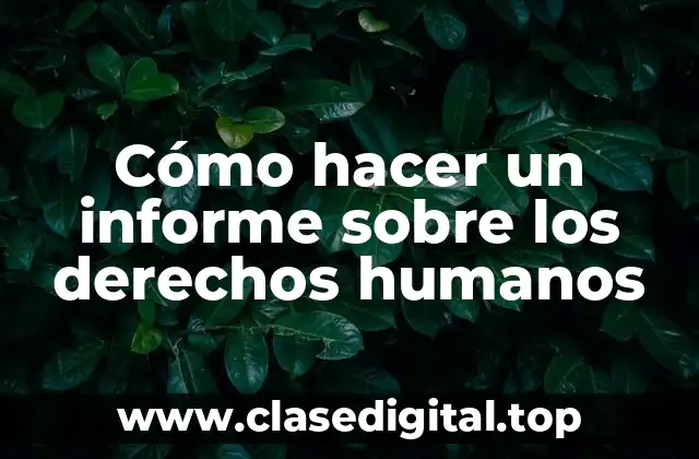 Cómo hacer un informe sobre los derechos humanos