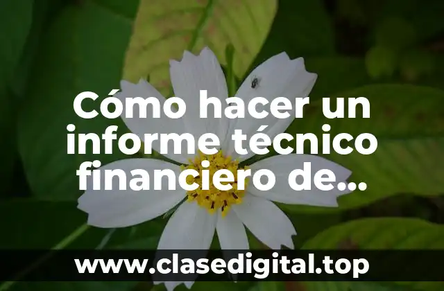Cómo hacer un informe técnico financiero de construcción