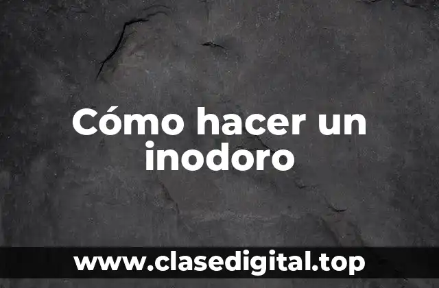 Cómo hacer un inodoro