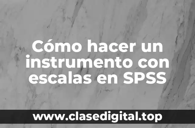 Cómo hacer un instrumento con escalas en SPSS