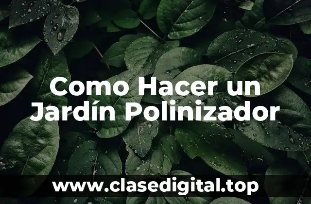 Como Hacer un Jardín Polinizador