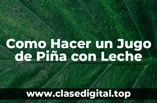 Como Hacer un Jugo de Piña con Leche