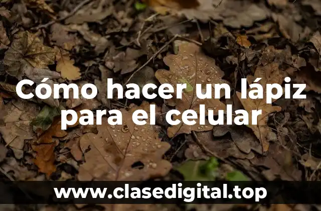 Cómo hacer un lápiz para el celular