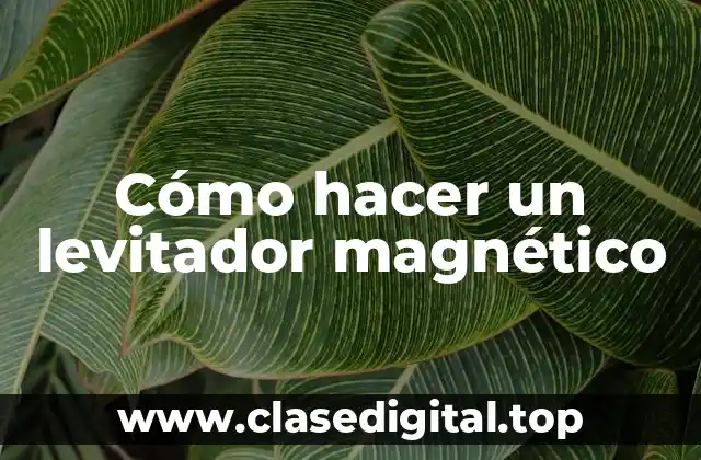 Cómo hacer un levitador magnético