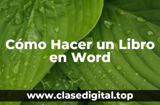 Cómo Hacer un Libro en Word