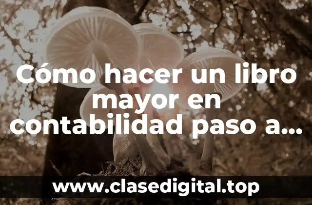 Cómo hacer un libro mayor en contabilidad paso a paso