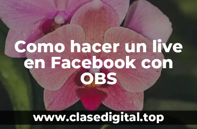 Como hacer un live en Facebook con OBS